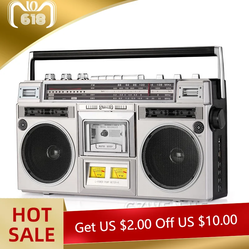 Retro Cassette Player Retro Tape Player Radio Transcription Receiver Bluetooth Speaker TF Card FM Caixa De Som Bluetooth
Retro Cassette Player Retro Tape Player Radio Transcription Receiver Bluetooth Speaker TF Card FM Caixa De Som Bluetooth