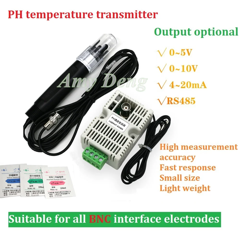Передатчик PH Датчик датчика 4-20 мА RS485 Modbus RTU Аналоговый выход 0-5 В 0-10 В Температура pH
Передатчик PH Датчик датчика 4-20 мА RS485 Modbus RTU Аналоговый выход 0-5 В 0-10 В Температура pH