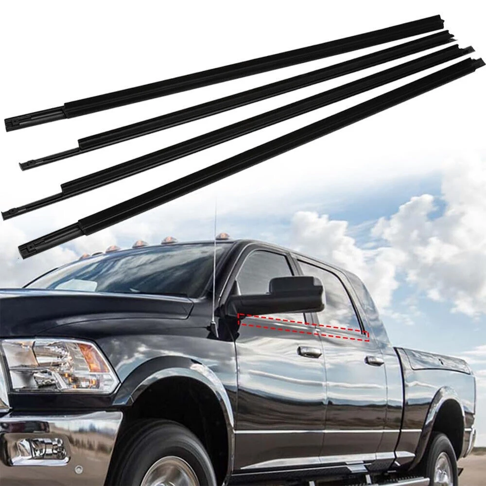 4PCS Outer Door Window Belt Molding Weatherstrip Seal OE 55112376AH Waterproof Window Trim Strip Fit For 2009-2023 Dodge Ram 1500 2500 3500 4500 5500 Crew Cab 4 Door Pickup Truck Exterior Replacement Parts
4PCS Outer Door Window Belt Molding Weatherstrip Seal OE 55112376AH Waterproof Window Trim Strip Fit For 2009-2023 Dodge Ram 1500 2500 3500 4500 5500 Crew Cab 4 Door Pickup Truck Exterior Replacement Parts