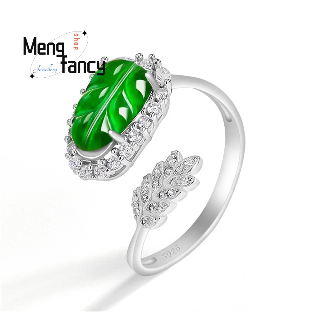 S925 Silver, Natural A-Grade Jade Leaf Ice Type Jade Ring, Fashionable Ring For Women, Adjustable Fashion Jewelry Best Selling
S925 Silver, Natural A-Grade Jade Leaf Ice Type Jade Ring, Fashionable Ring For Women, Adjustable Fashion Jewelry Best Selling