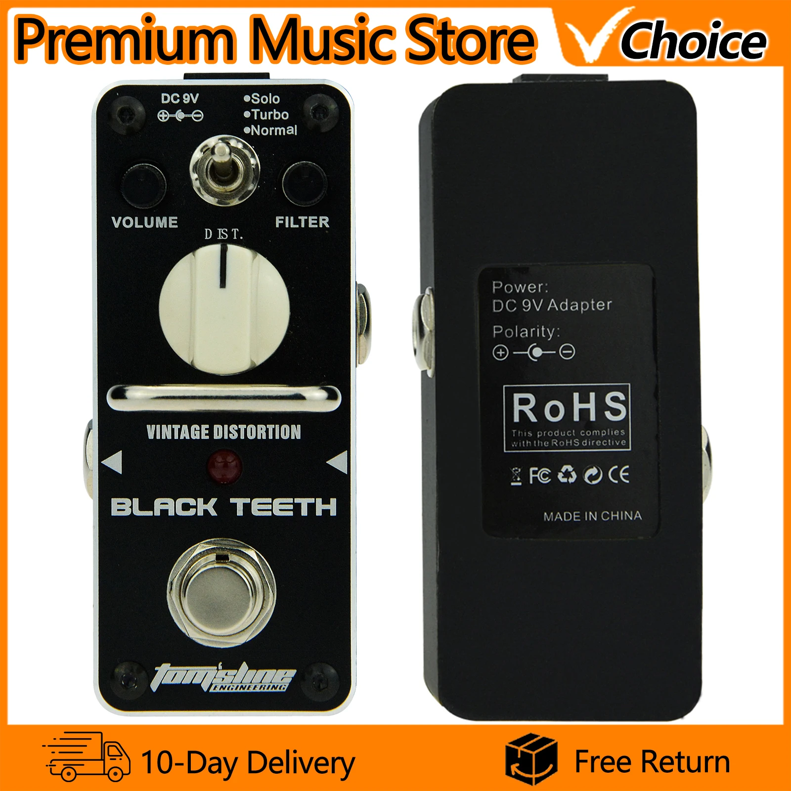 AROMA Vintage Distortion Guitar Pedal ABT-3 BLACK TEETH Mini Analogue Guitar Effect Pedal True Bypass Guitar Parts & Accessories
AROMA Vintage Distortion Guitar Pedal ABT-3 BLACK TEETH Mini Analogue Guitar Effect Pedal True Bypass Guitar Parts & Accessories