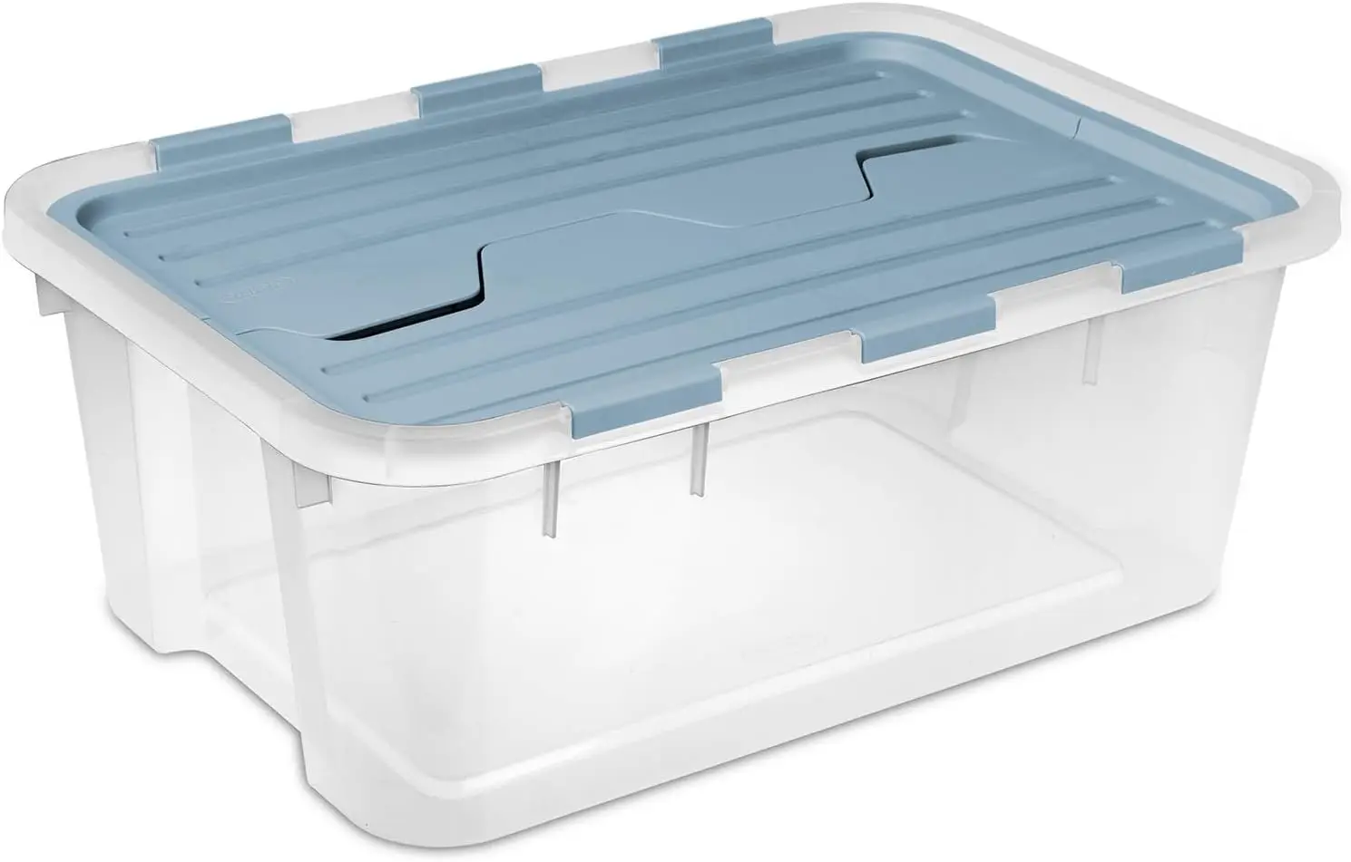 18 Pack Hinged Lid Storage Box, 40 Qt Plastic Container, Washed Blue - Home Organizer Tote for Storing Shoes, Crafts, Clothing,
18 Pack Hinged Lid Storage Box, 40 Qt Plastic Container, Washed Blue - Home Organizer Tote for Storing Shoes, Crafts, Clothing,