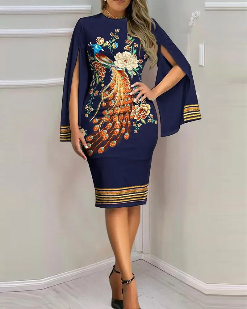 Plus Size Floral Print Split Sleeve Dress Casual Crew Neck Bag Hip Dress Patchwork Women's Clothing Knee Length Elegant Vestidos
Plus Size Floral Print Split Sleeve Dress Casual Crew Neck Bag Hip Dress Patchwork Women's Clothing Knee Length Elegant Vestidos