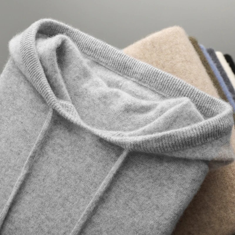 Men's Autumn/Winter 100% Pure Cashmere Pullover Hooded Tops Warm and Loose Oversized Clothing Business Men's Cashmere Sweater
Men's Autumn/Winter 100% Pure Cashmere Pullover Hooded Tops Warm and Loose Oversized Clothing Business Men's Cashmere Sweater