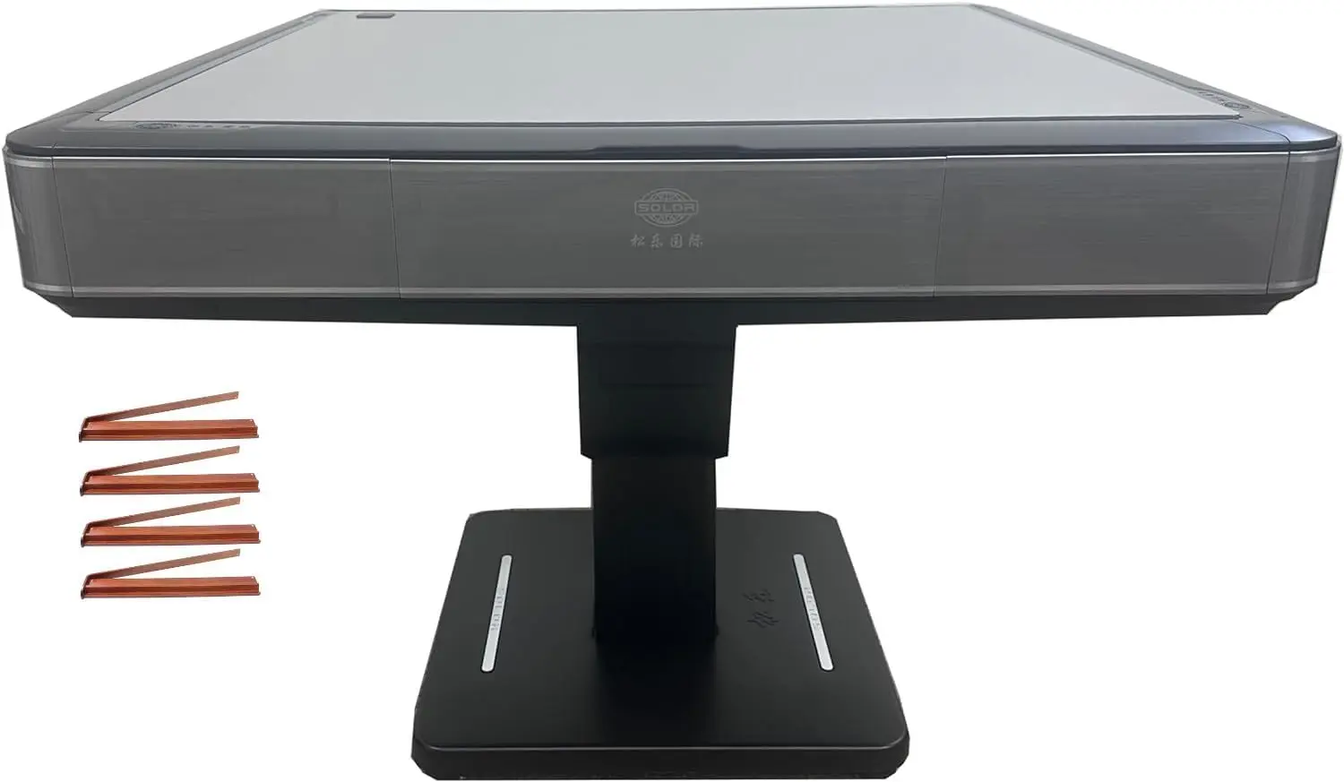 Gray Ultra Thin Folding Automatic Mahjong Table 36mm American Mahjong Numbered Tiles + 4 Racks+ Hard Tabletop Cover.
Gray Ultra Thin Folding Automatic Mahjong Table 36mm American Mahjong Numbered Tiles + 4 Racks+ Hard Tabletop Cover.
