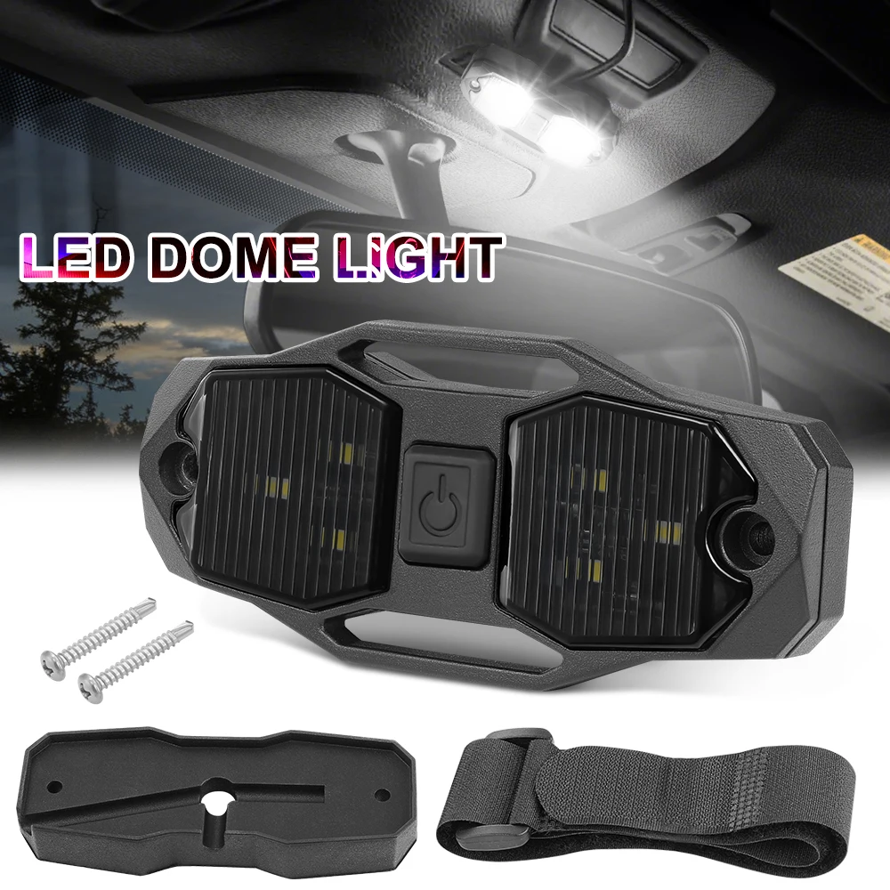 для Can-Am Defender | 2-дверный для Can-Am Defender Max | 4-местный универсальный светодиодный купольный фонарь, заднее грузовое освещение, крепление на рулонную планку 
для Can-Am Defender | 2-дверный для Can-Am Defender Max | 4-местный универсальный светодиодный купольный фонарь, заднее грузовое освещение, крепление на рулонную планку