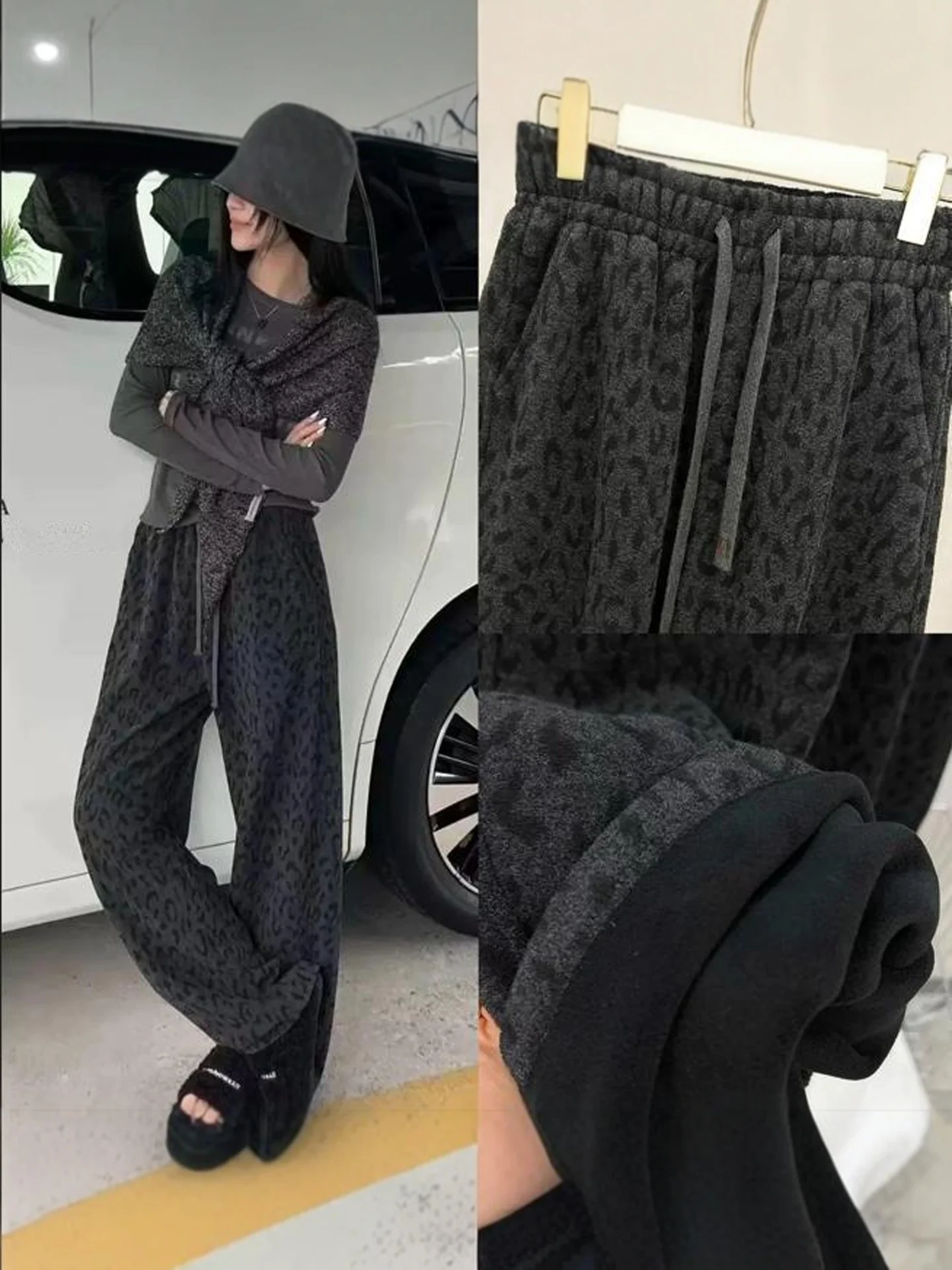 plus Size Vintage Fce Lined Thiened Leopard Print Casual Pants Women's Autumn Winter High Waist Slimming Wide Leg Trousers
plus Size Vintage Fce Lined Thiened Leopard Print Casual Pants Women's Autumn Winter High Waist Slimming Wide Leg Trousers