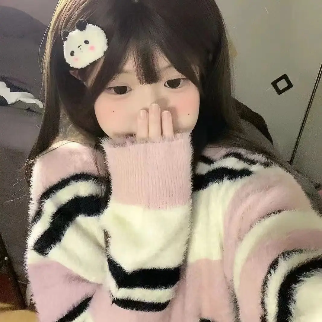 2023 Winter Spring Kawaii Cute Striped Sweater for Girl Women Loose Baggy Knitted Jumper Japanese Harajuku Pullover Clothes
2023 Winter Spring Kawaii Cute Striped Sweater for Girl Women Loose Baggy Knitted Jumper Japanese Harajuku Pullover Clothes