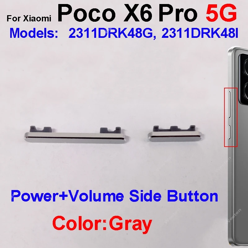 Маленькие боковые клавиши для включения и выключения звука, кнопки регулировки громкости для Xiaomi Poco X6 Pro, запасные части для ремонта
Маленькие боковые клавиши для включения и выключения звука, кнопки регулировки громкости для Xiaomi Poco X6 Pro, запасные части для ремонта