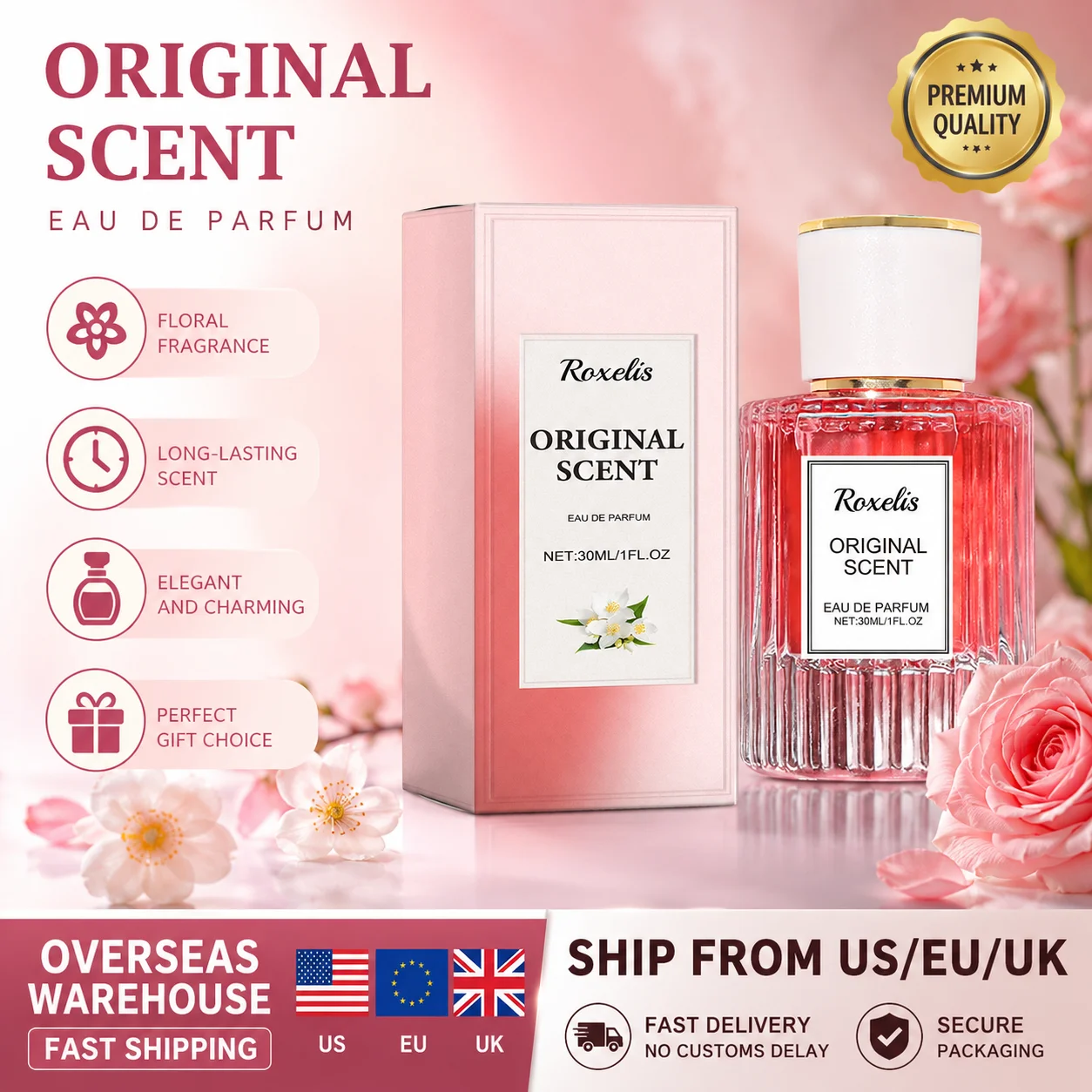 30ml Eau De Parfum for Women Original Scent Long Lasting Floral Perfume Spray Travel Size Fast Shipping Overseas Warehouse Gift
30ml Eau De Parfum for Women Original Scent Long Lasting Floral Perfume Spray Travel Size Fast Shipping Overseas Warehouse Gift