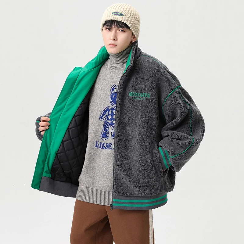 Winter Jackets Imitation Lamb Wool High Collar Thickened Warm Jacket Men Korean Fashion Contrast Color Loose Cotton Coat Parkas
Winter Jackets Imitation Lamb Wool High Collar Thickened Warm Jacket Men Korean Fashion Contrast Color Loose Cotton Coat Parkas