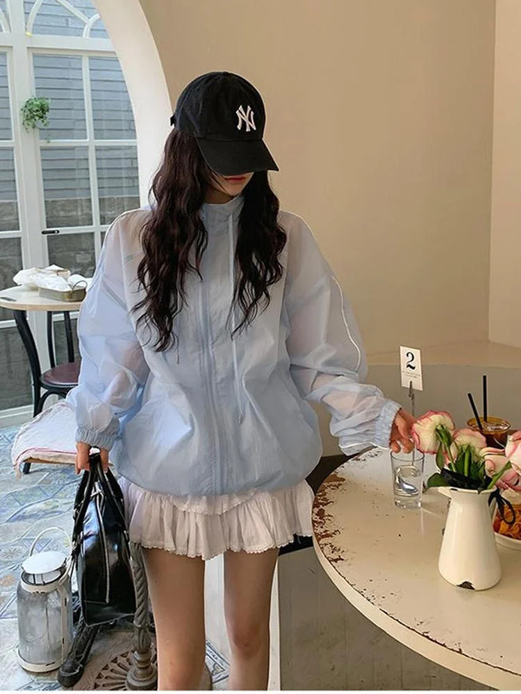 Casual Thin Sun Protection Jacket Women's Summer New Stand Collar Zipper Anti-Aging Personality Sport Style Top Long Sleeve
Casual Thin Sun Protection Jacket Women's Summer New Stand Collar Zipper Anti-Aging Personality Sport Style Top Long Sleeve