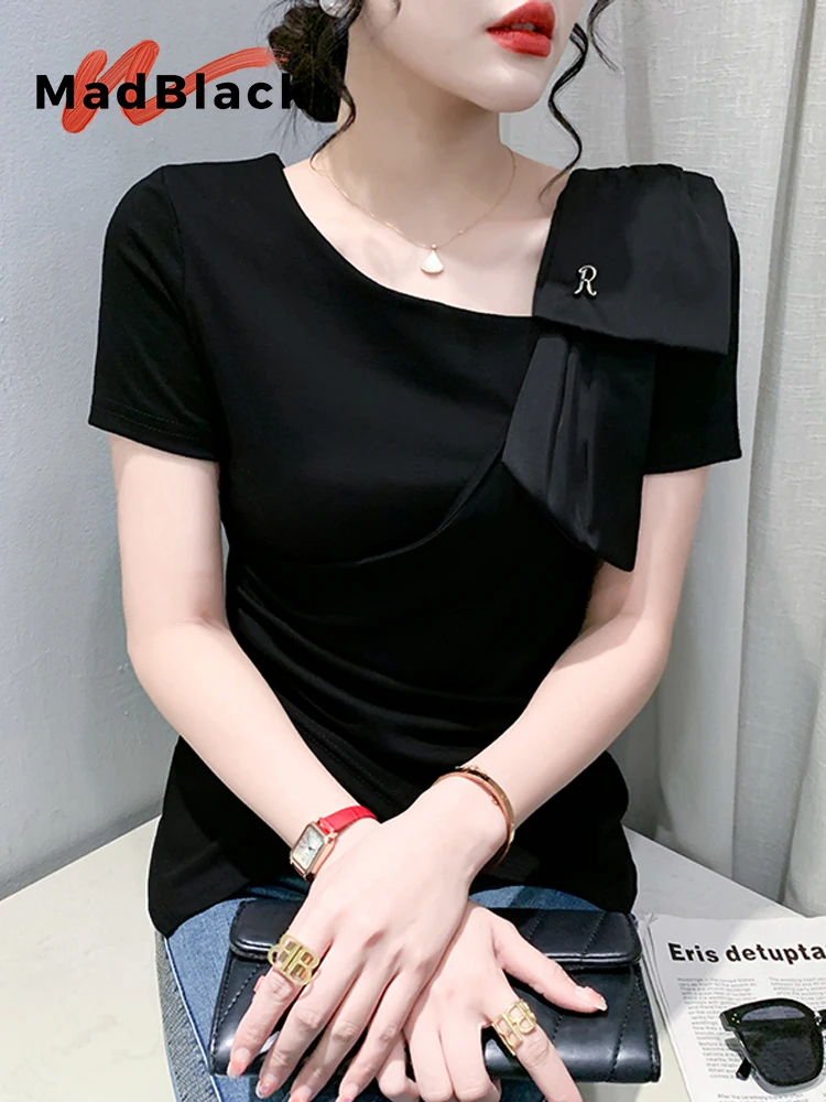 MadBlack-Women's European T-Shirt, Sexy Skew Collar Patchwork, Streetwear Short Sleeve Asymmetric Slim Tee, 2025 Summer T52936CC
MadBlack-Women's European T-Shirt, Sexy Skew Collar Patchwork, Streetwear Short Sleeve Asymmetric Slim Tee, 2025 Summer T52936CC