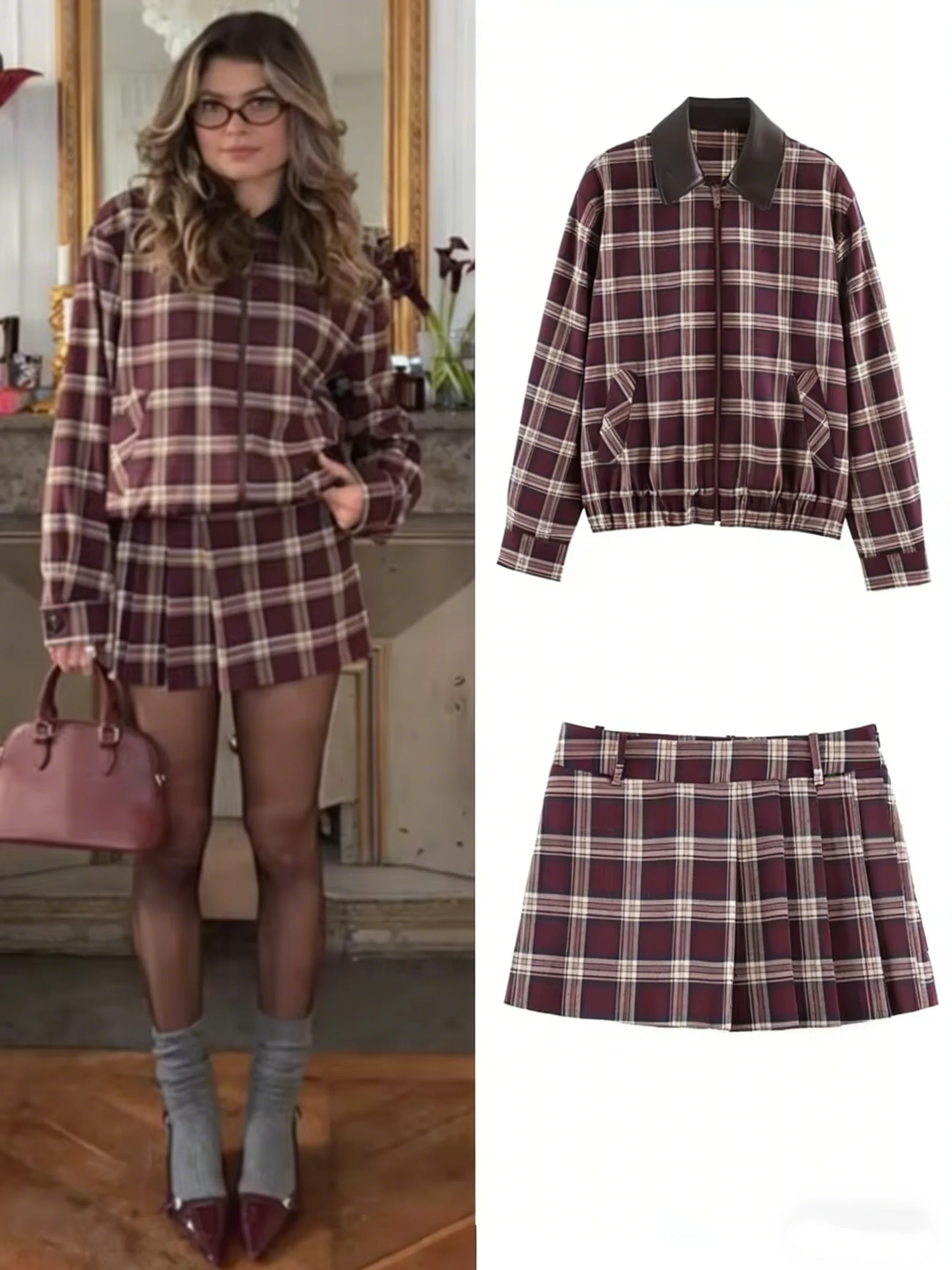 2026 Новые женские клетчатые юбки, костюм, шикарная куртка из искусственной кожи с воротником + мини-плиссированные шорты, юбка, комплект из 2 предметов, модная женская одежда
2026 Новые женские клетчатые юбки, костюм, шикарная куртка из искусственной кожи с воротником + мини-плиссированные шорты, юбка, комплект из 2 предметов, модная женская одежда