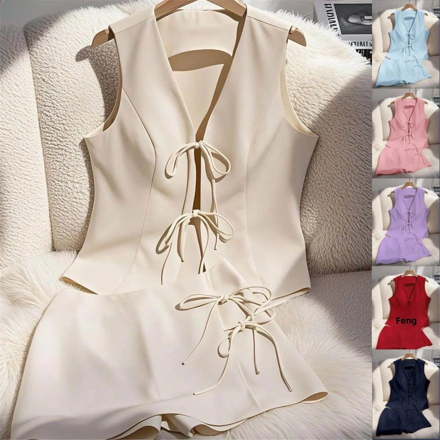 Spicy Girl Sleeveless V-Neck Belted Dress Pant Set Summer Commuter Set Women's Fashion Ensemble Casual Winter Season
Spicy Girl Sleeveless V-Neck Belted Dress Pant Set Summer Commuter Set Women's Fashion Ensemble Casual Winter Season