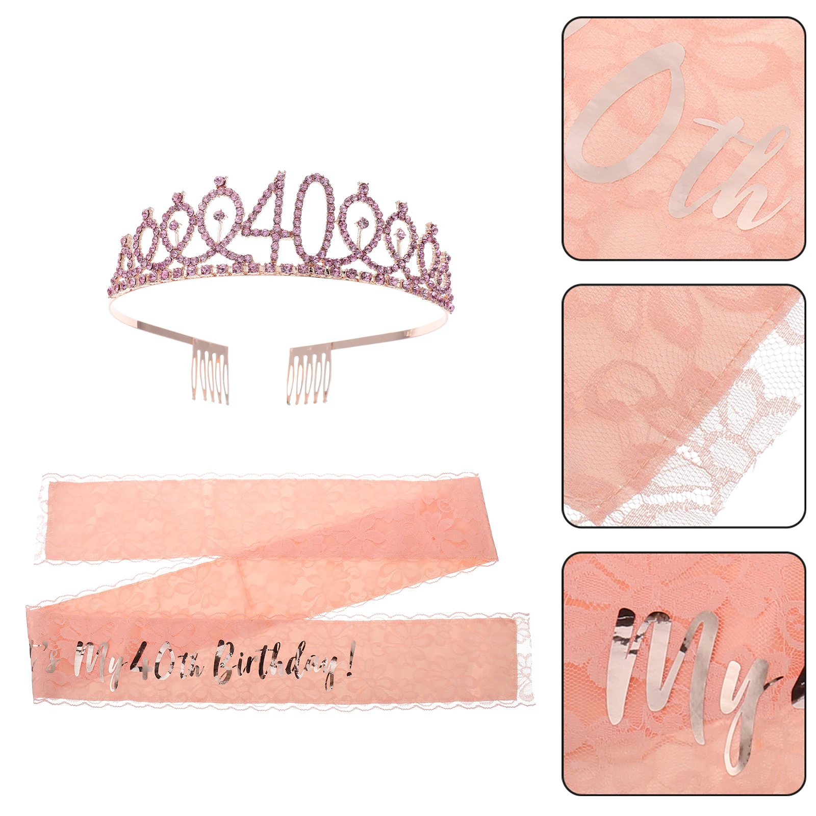 2pcs 40Th Set Rhinestone Headdress For Women Girls Lace Alloy Party Accessory Crown Birthday Sash 40Th Birthday Crown Sash Hair
2pcs 40Th Set Rhinestone Headdress For Women Girls Lace Alloy Party Accessory Crown Birthday Sash 40Th Birthday Crown Sash Hair