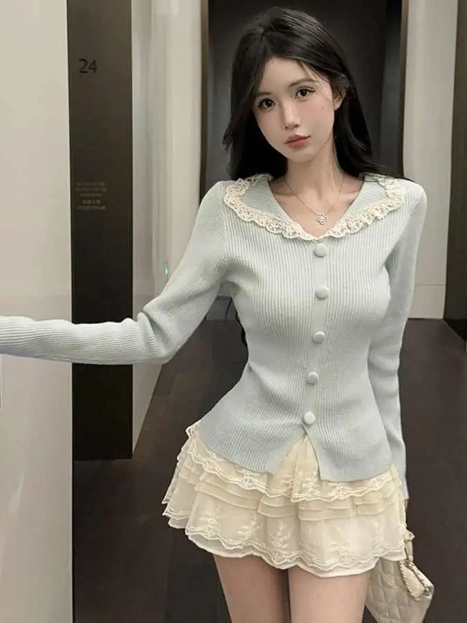 Sweet Sle Doll Collar Lace Splice Long Sve Knitted Sweater Women's Faion Slimming Age-Defng Top Korean Sle Commute
Sweet Sle Doll Collar Lace Splice Long Sve Knitted Sweater Women's Faion Slimming Age-Defng Top Korean Sle Commute