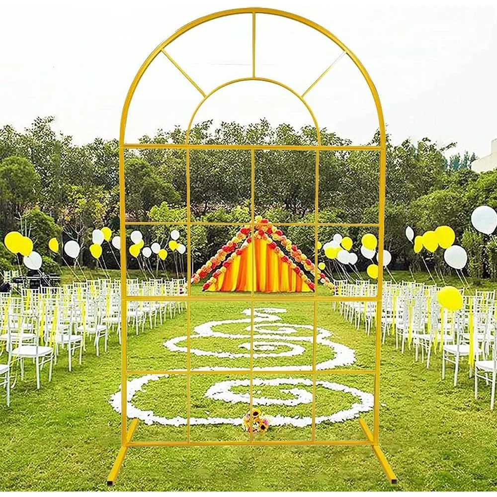 2Mx1.2M Decorative Wedding Arch Backdrop Stand with Bases Gold Wedding Archway Iron Frame Photo Booth Background Gate-shaped Sta
2Mx1.2M Decorative Wedding Arch Backdrop Stand with Bases Gold Wedding Archway Iron Frame Photo Booth Background Gate-shaped Sta