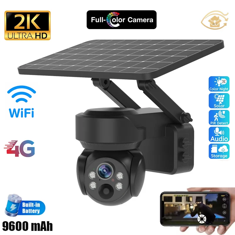 3MP 1440P Solar Global 4G Support Wifi Outdoor Security Camera 100% Wire-Free CCTV IP Camera Human Detection Full Color Night 
3MP 1440P Solar Global 4G Support Wifi Outdoor Security Camera 100% Wire-Free CCTV IP Camera Human Detection Full Color Night