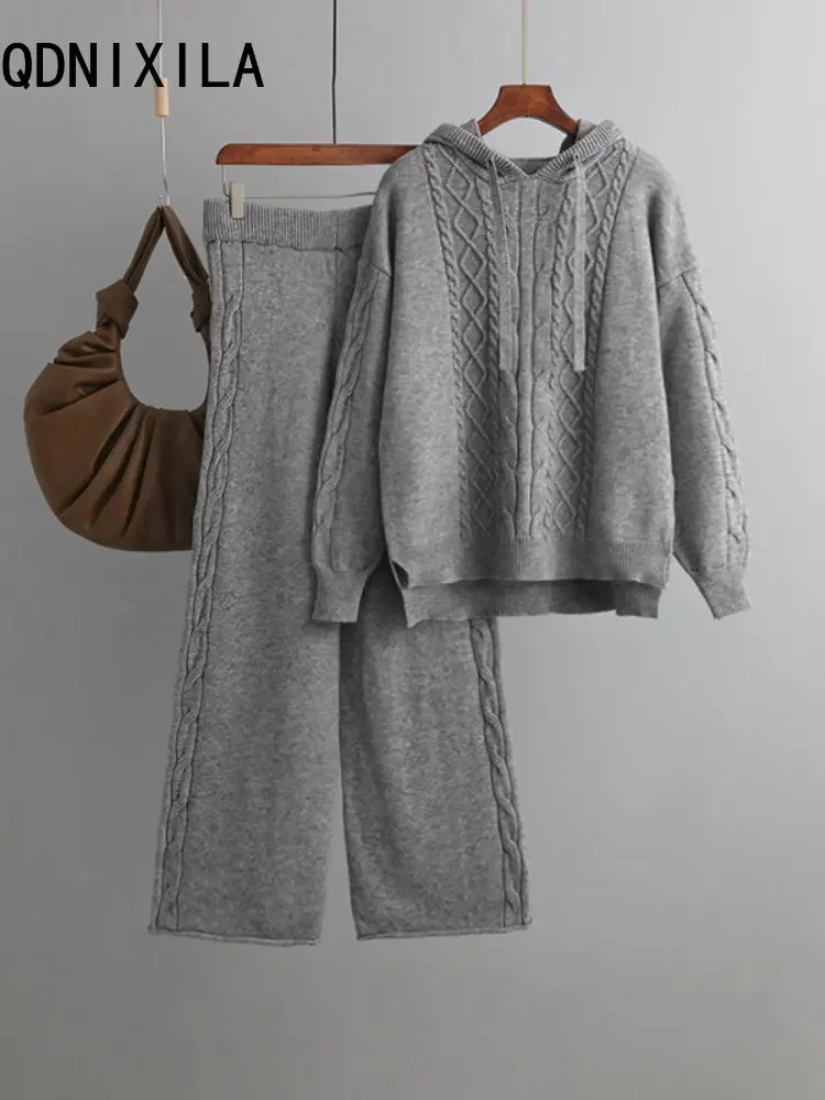 Two Piece Sets Womens Outifits Sweater Autumn Winter New Warm Knit Hoodies Tops Suits Casual Fashion Elastic Waist Pant Sets
Two Piece Sets Womens Outifits Sweater Autumn Winter New Warm Knit Hoodies Tops Suits Casual Fashion Elastic Waist Pant Sets