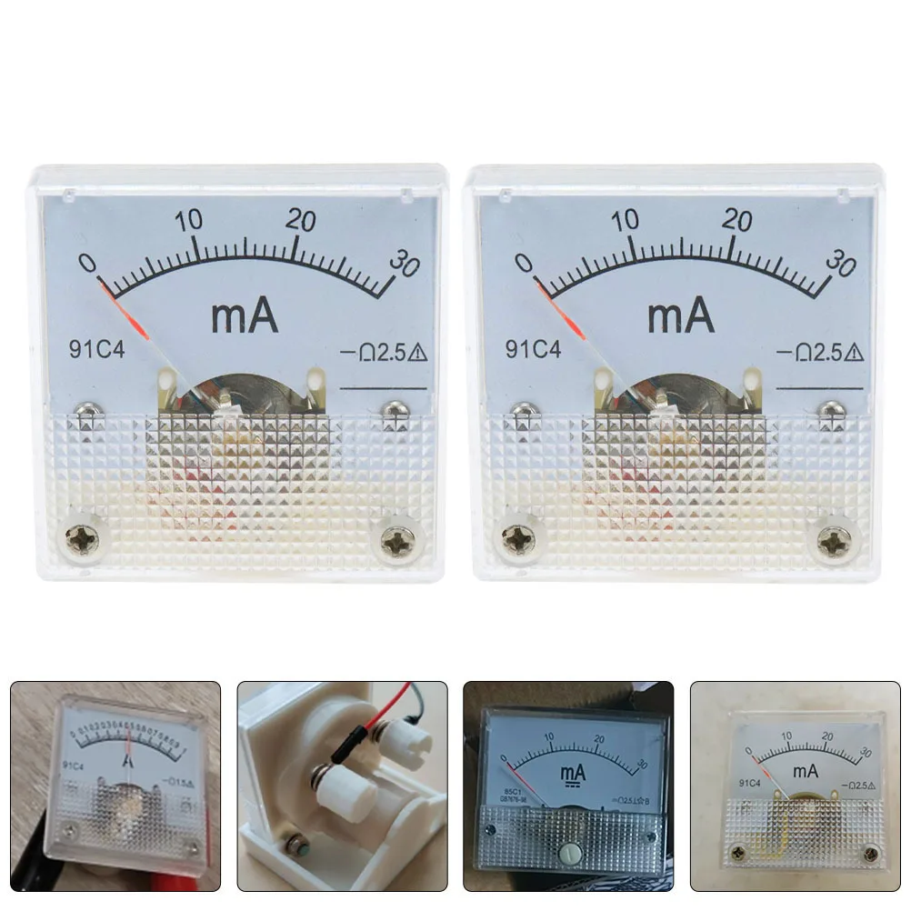 2Pcs Dc Ammeter 0-30Ma Analog Current Panel Meter Amp Gauge 2.5 Accuracy Clear Scale Power Distribution Test Equipment