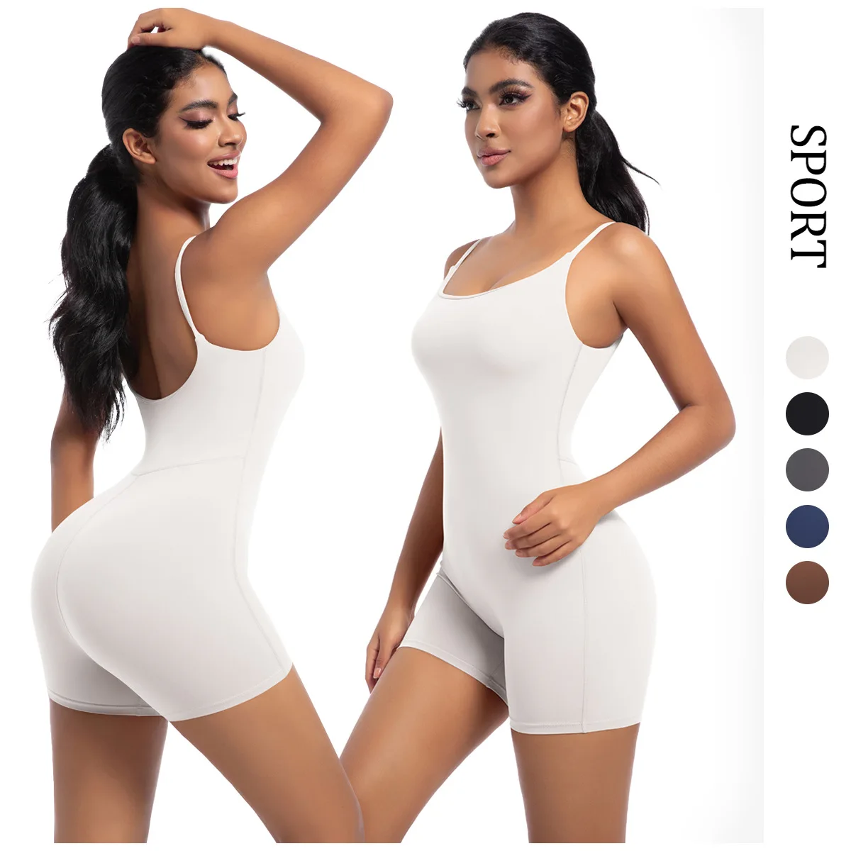 Women's Jumpsuits and Rompers Short Sports Jumpsuit Bodysuit Gym Running Solid Color Backless Female Fitness Bodysuit
Women's Jumpsuits and Rompers Short Sports Jumpsuit Bodysuit Gym Running Solid Color Backless Female Fitness Bodysuit