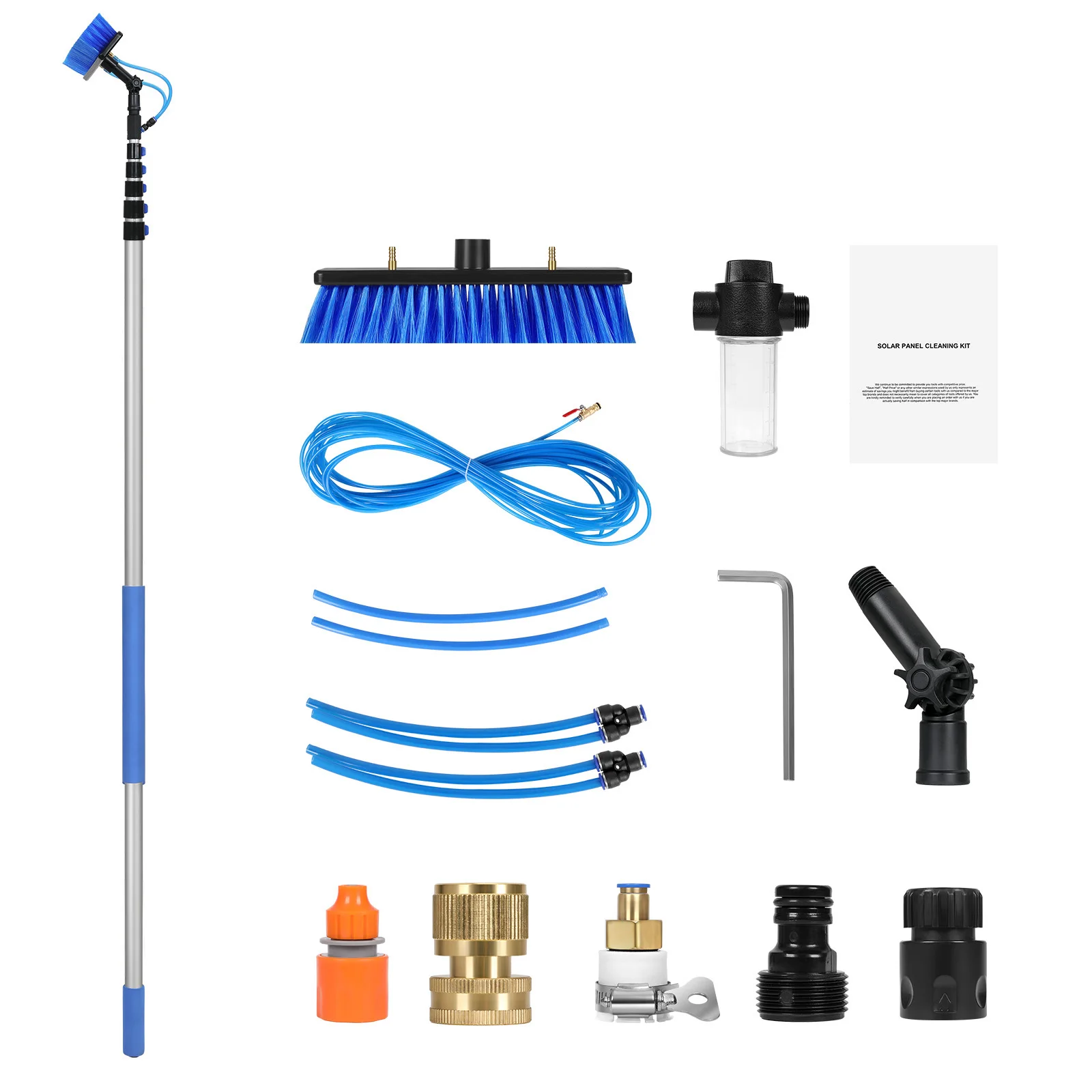 SucceBuy Water Fed Pole Kit 36FT Solar Panel Clean Pole w/Extendable Handle 180°Rotatable Brush Head&65.6FT Hose for Solar Panel
SucceBuy Water Fed Pole Kit 36FT Solar Panel Clean Pole w/Extendable Handle 180°Rotatable Brush Head&65.6FT Hose for Solar Panel