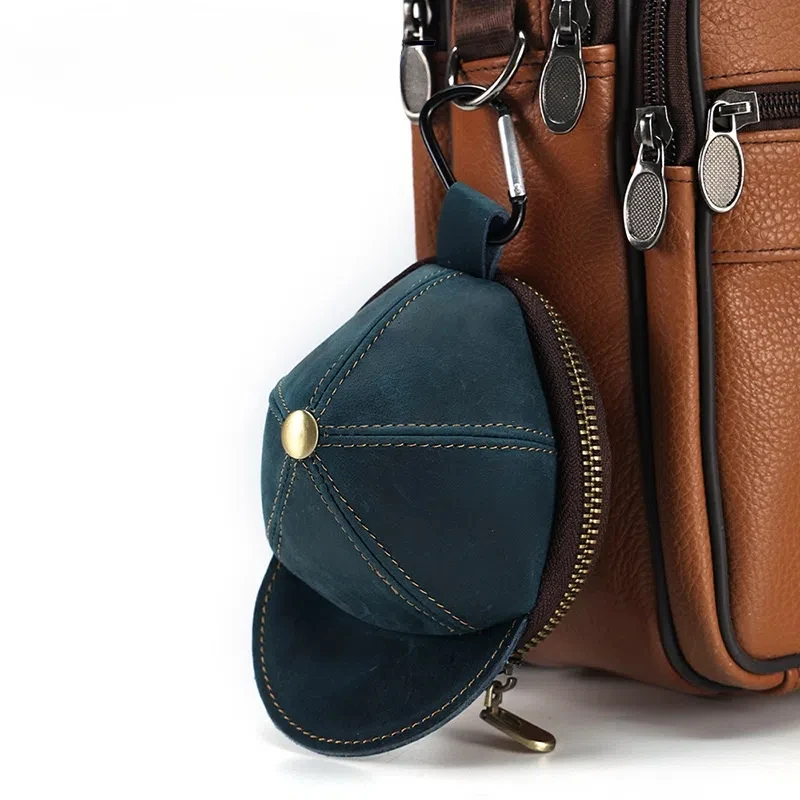 Genuine leather creative waist hanging pouch crazy horse leather coin key case cute hat shape coin purse
Genuine leather creative waist hanging pouch crazy horse leather coin key case cute hat shape coin purse