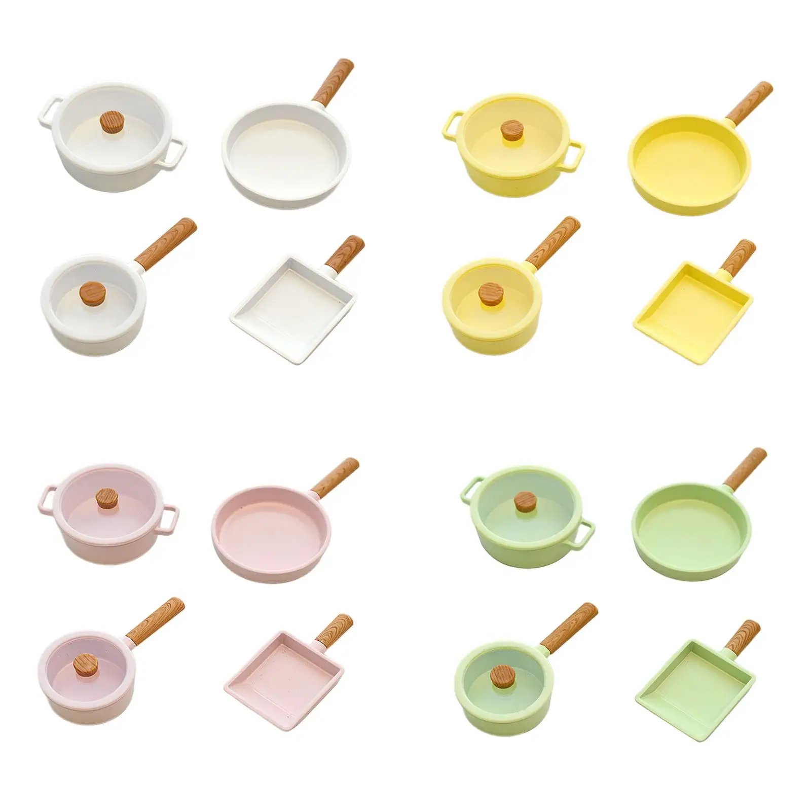 4 Pieces 1/6 Scale Dollhouse Cooking Pot, Miniature Frying Pan Soup Pot Set, Doll House Kitchenware for Dining Room Scene
4 Pieces 1/6 Scale Dollhouse Cooking Pot, Miniature Frying Pan Soup Pot Set, Doll House Kitchenware for Dining Room Scene