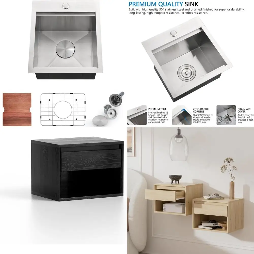 Stainless Steel 15 Inch Topmount Single Bowl Kitchen Bar Sink, 15x17 Inches Workstation Sink for Small Spaces
Stainless Steel 15 Inch Topmount Single Bowl Kitchen Bar Sink, 15x17 Inches Workstation Sink for Small Spaces