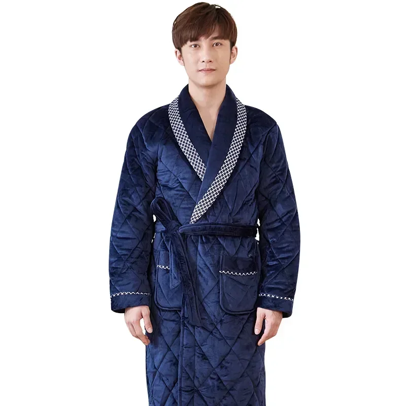 Comfortable Men's Robe Bath Men New Arrival Bathrobes Homewear Long Warm Dressing Thick Quilted Male Solid Winter
Comfortable Men's Robe Bath Men New Arrival Bathrobes Homewear Long Warm Dressing Thick Quilted Male Solid Winter