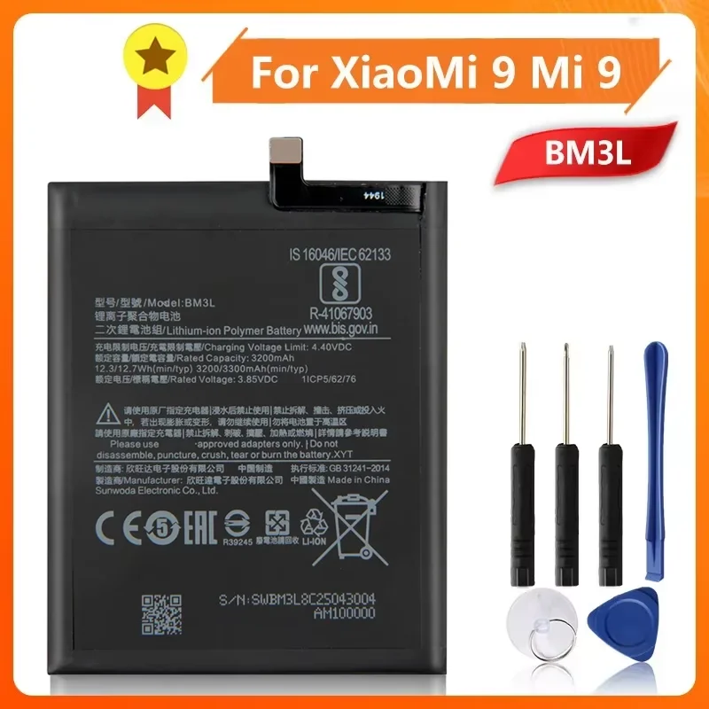 2024 Производственная сменная батарея BM3L для Xiaomi 9 MI9 M9 MI 9 3300 мАч, аккумулятор для телефона, новое качество, сменные батареи с инструментом
2024 Производственная сменная батарея BM3L для Xiaomi 9 MI9 M9 MI 9 3300 мАч, аккумулятор для телефона, новое качество, сменные батареи с инструментом