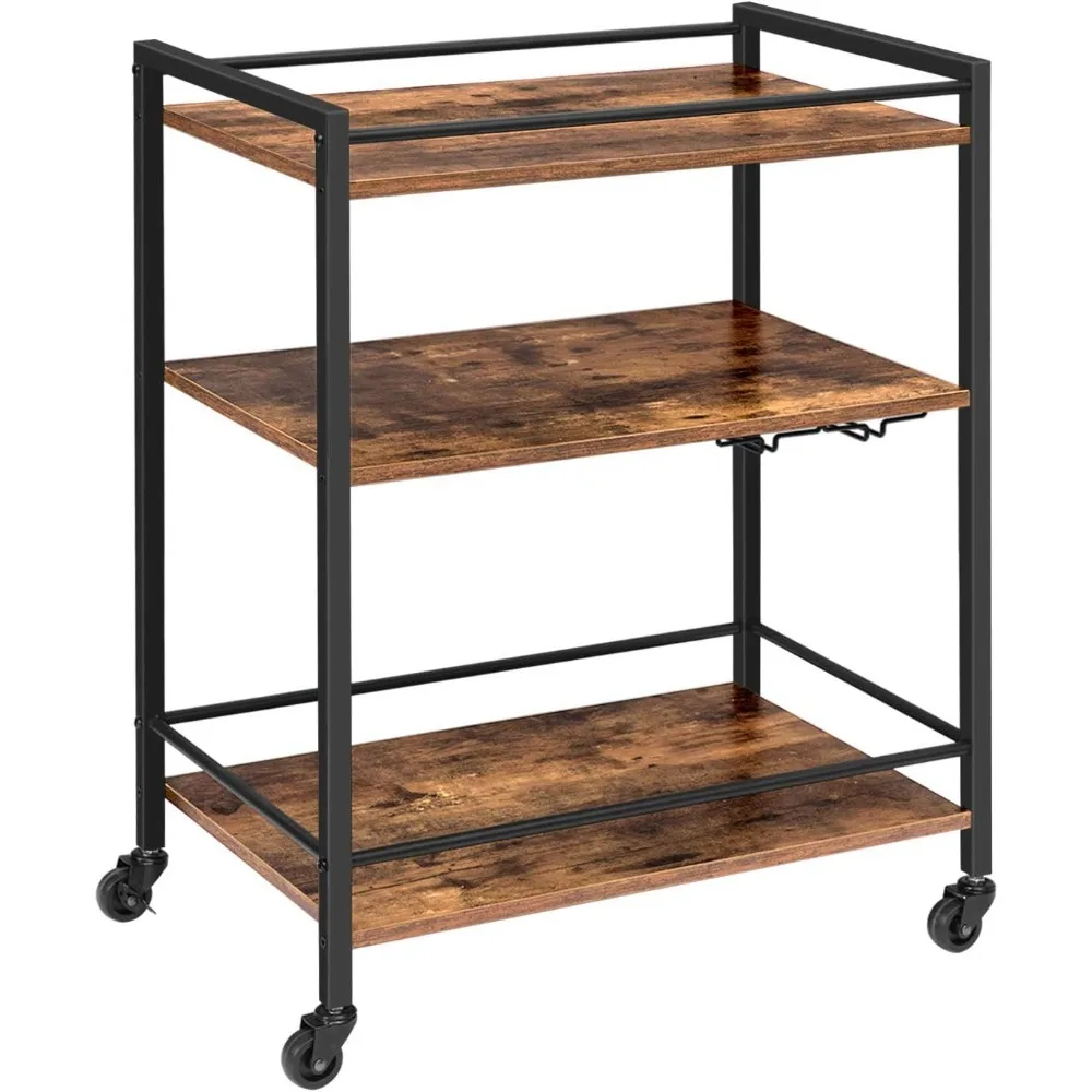 Bar Cart for The Home, Serving Cart with Wine Glass Hooks, Rolling Kitchen Cart with Lockable Wheels, 25.2 x 15.7 x 33.3
Bar Cart for The Home, Serving Cart with Wine Glass Hooks, Rolling Kitchen Cart with Lockable Wheels, 25.2 x 15.7 x 33.3