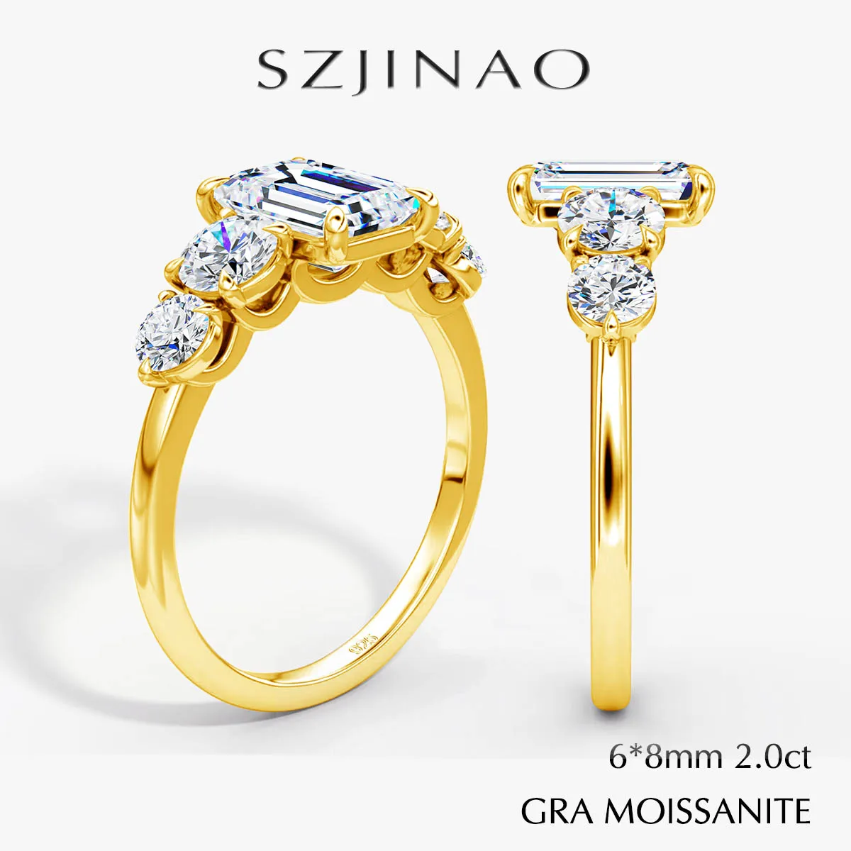 Luxury Moissanite Engagement Ring for Women Emerald Cut D Color 18K Gold Plated Wedding Bands 925 Sterling Silver Fine Jewelry
Luxury Moissanite Engagement Ring for Women Emerald Cut D Color 18K Gold Plated Wedding Bands 925 Sterling Silver Fine Jewelry