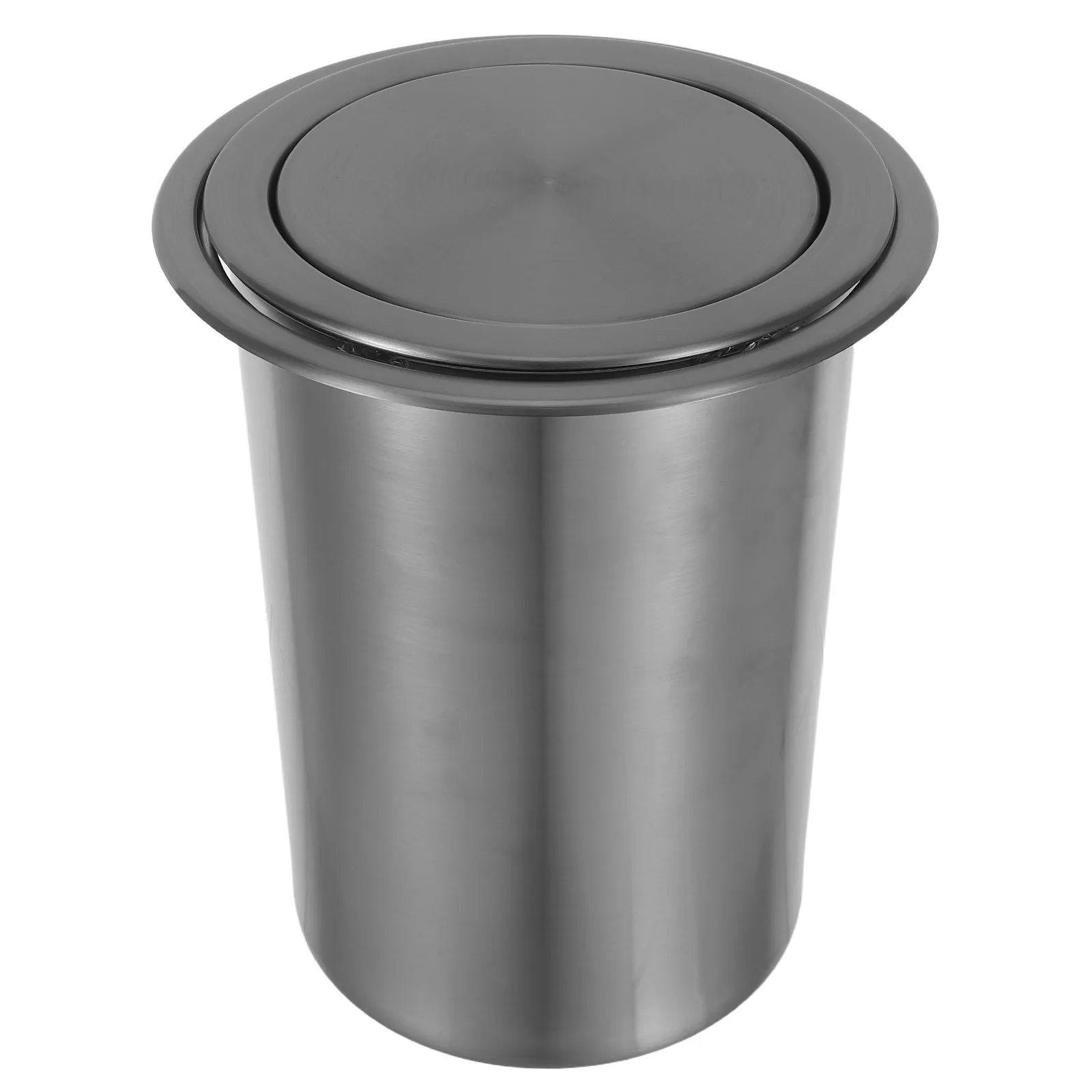 1Set Kitchen Trash Bin Stainless Steel Countertop Built-in Waste Can Swing Lid for Home Bathroom Restaurant Space-Saving Silent
1Set Kitchen Trash Bin Stainless Steel Countertop Built-in Waste Can Swing Lid for Home Bathroom Restaurant Space-Saving Silent