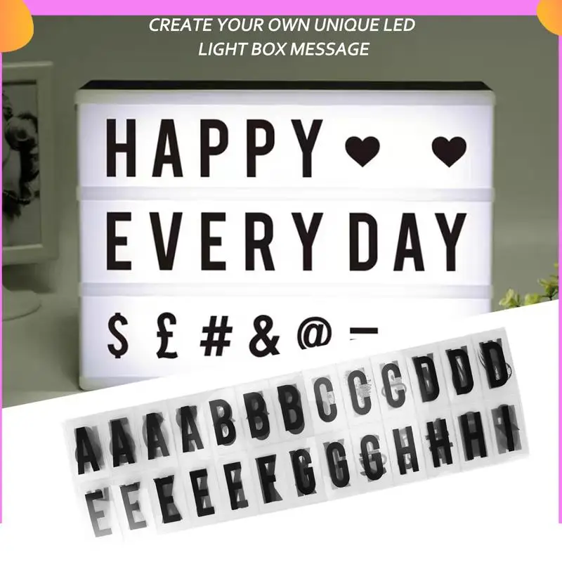 A23P 624Pcs Cinematic Lightbox Replacement Letters & Numbers Signs Black 65.4X35mm(LED Light Box Is NOT Included ) Black
A23P 624Pcs Cinematic Lightbox Replacement Letters & Numbers Signs Black 65.4X35mm(LED Light Box Is NOT Included ) Black