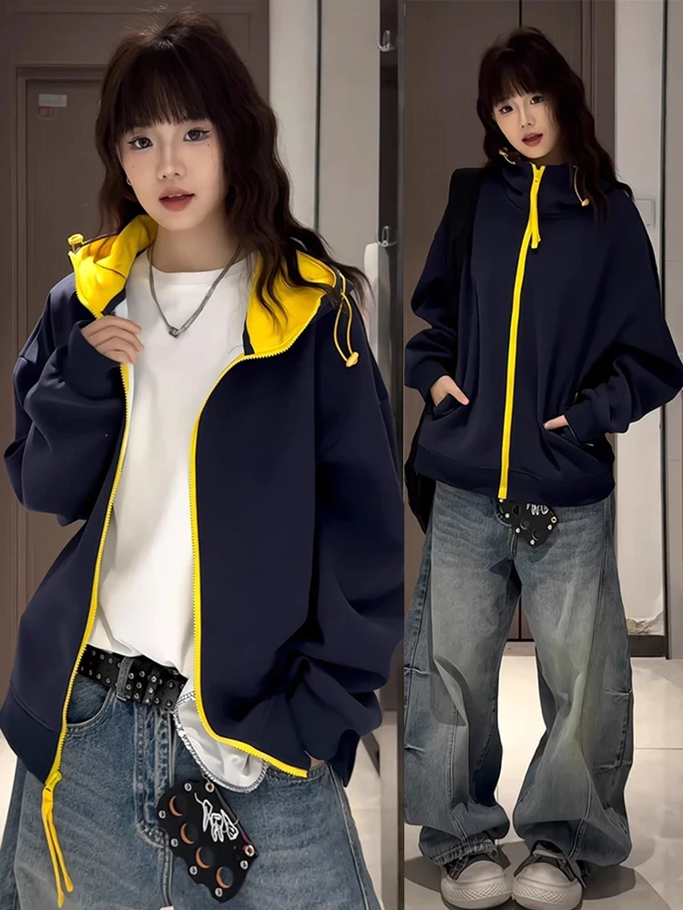Heavyweight Zipper Open Cardigan Sweatshirt Unisex Autumn American Contrast Color BF Lazy Style Couple Jacket Long Sleeve Hoodie
Heavyweight Zipper Open Cardigan Sweatshirt Unisex Autumn American Contrast Color BF Lazy Style Couple Jacket Long Sleeve Hoodie