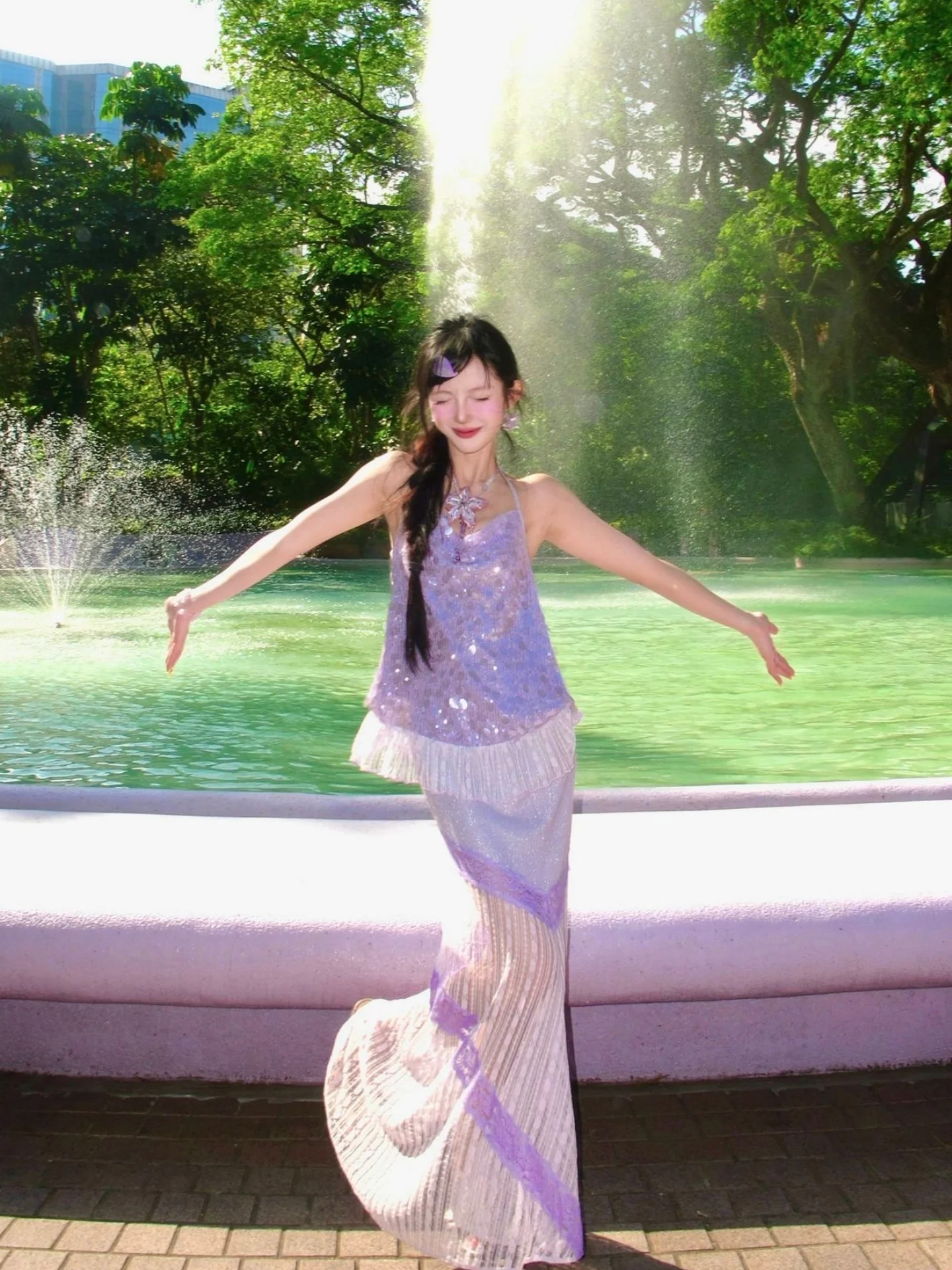 Summer Fashion Set Sequin Neck Hanging Strap Lace Fish Tail Skirt Women's Pure Desire Holiday Style Casual Skirt Set
Summer Fashion Set Sequin Neck Hanging Strap Lace Fish Tail Skirt Women's Pure Desire Holiday Style Casual Skirt Set
