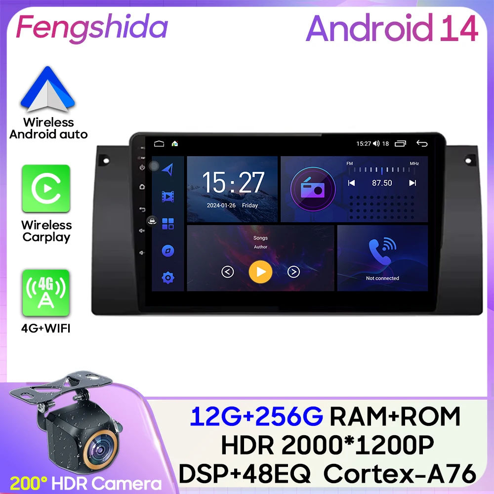 Car Radio Carplay For BMW 5 E39 1995 - 2003 E53 X5 M5 GPS Navigation Android Auto Multimedia Player 4G Wifi No 2din Video Stereo
Car Radio Carplay For BMW 5 E39 1995 - 2003 E53 X5 M5 GPS Navigation Android Auto Multimedia Player 4G Wifi No 2din Video Stereo