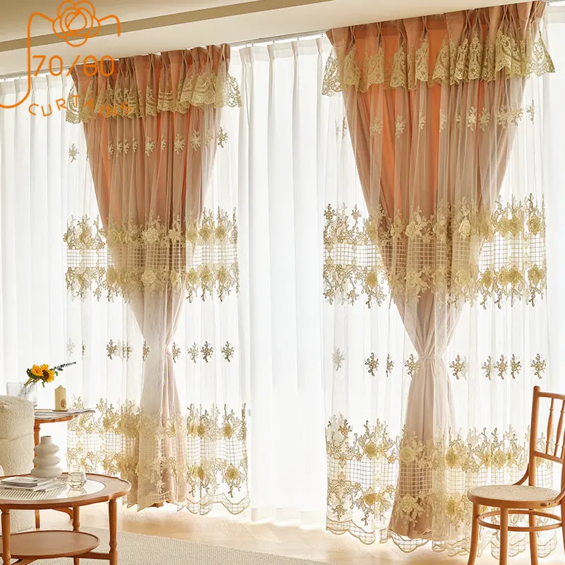 French Cream Hollow Double Layer Embroidered Screen Window Curtains for Living Room Bedroom Floating Window Villa Customization
French Cream Hollow Double Layer Embroidered Screen Window Curtains for Living Room Bedroom Floating Window Villa Customization