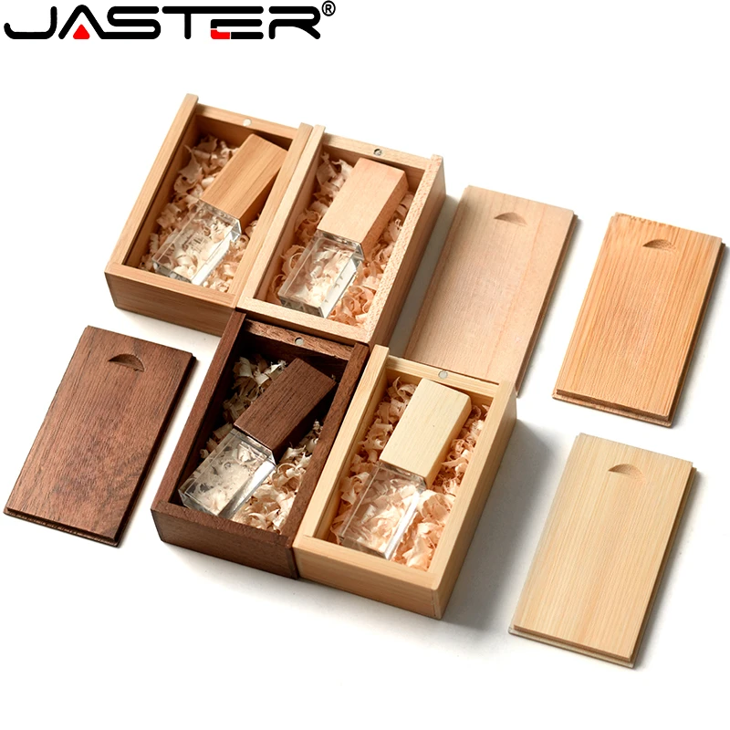 JASTER Crystal Wood USB Flash Drive 128 GB Pen Drive Wooden Box U Disk Memory Stick Pendrive 64GB Wedding Gift Thumb Drives 32GB
JASTER Crystal Wood USB Flash Drive 128 GB Pen Drive Wooden Box U Disk Memory Stick Pendrive 64GB Wedding Gift Thumb Drives 32GB