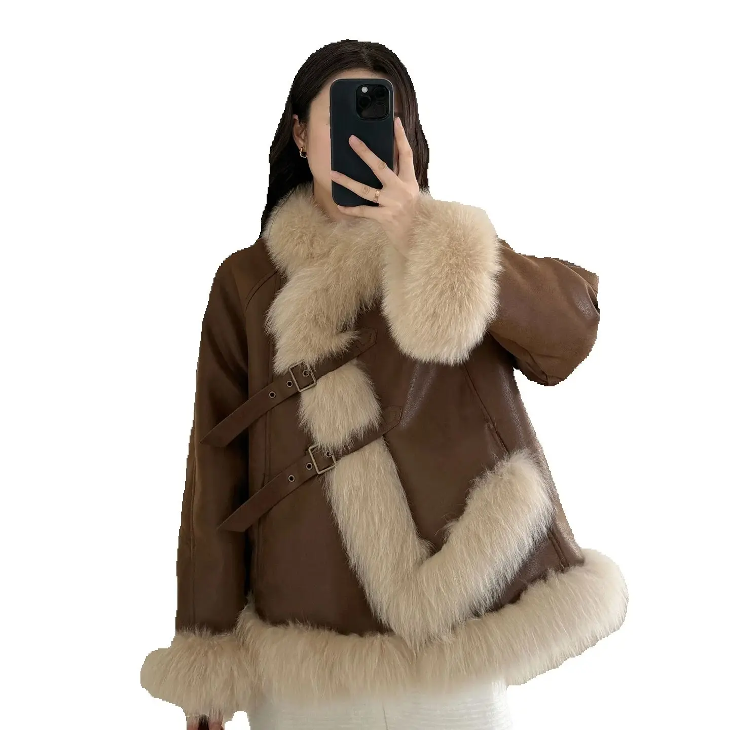 The 2025 winter new motorcycle casual suede and white goose down inner fox fur coat is a must-have for women
The 2025 winter new motorcycle casual suede and white goose down inner fox fur coat is a must-have for women
