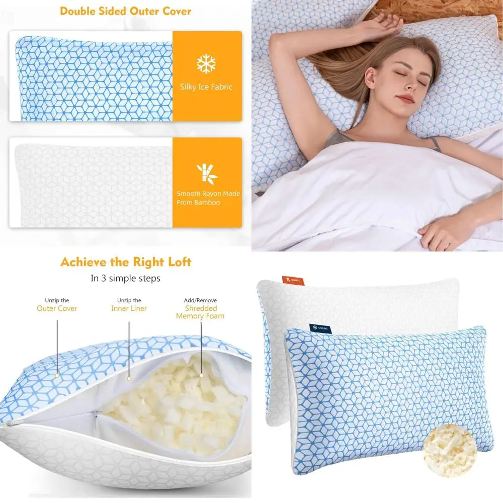 Комплект из 2 подушек King Size с эффектом памяти - охлаждающие, упругие и мягкие, регулируемые для сна на боку, спине и животе
Комплект из 2 подушек King Size с эффектом памяти - охлаждающие, упругие и мягкие, регулируемые для сна на боку, спине и животе