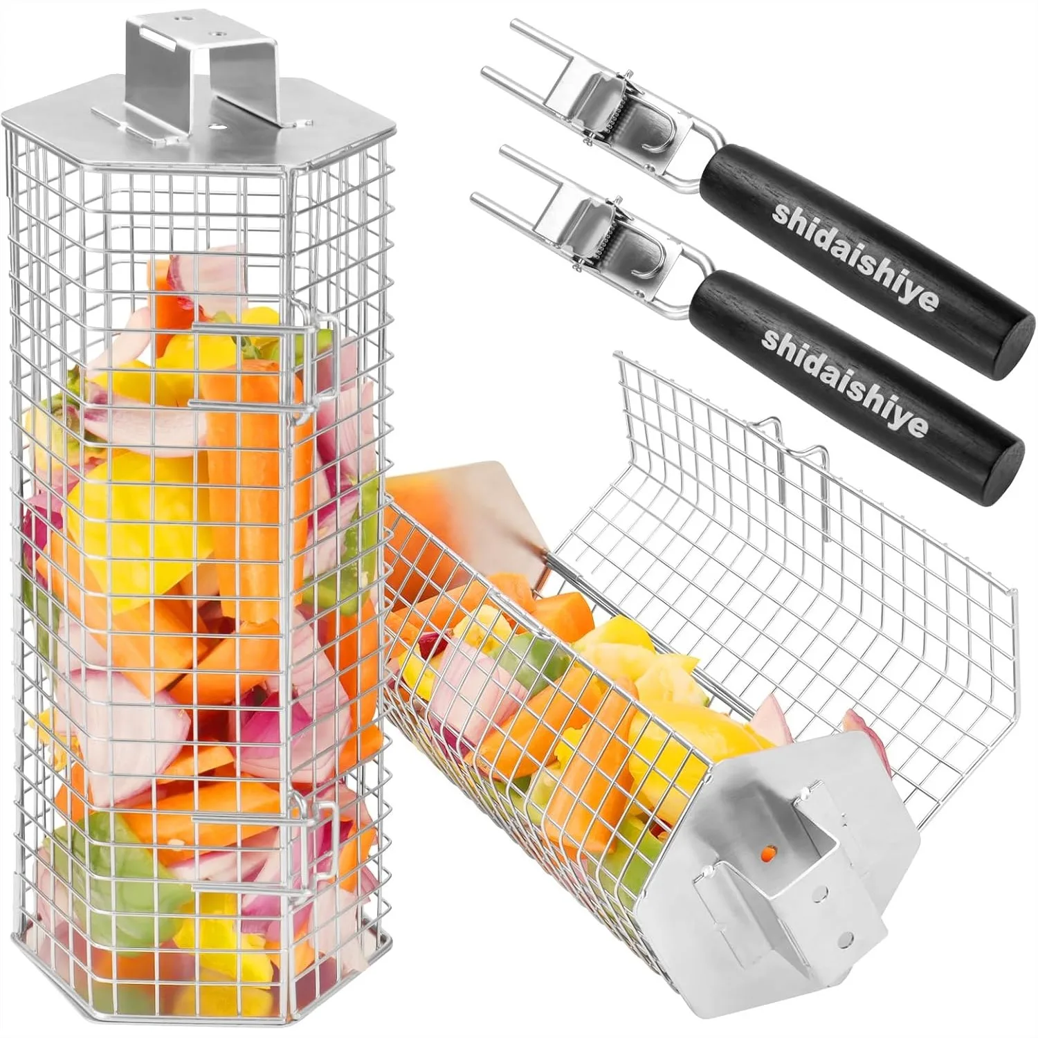 2 Pack Hexagonal Rolling Grill Baskets With Removable Wooden Handle 304 Stainless Steel Nesting Grilling Net BBQ Accessories For Vegetables Meat And Seafood
2 Pack Hexagonal Rolling Grill Baskets With Removable Wooden Handle 304 Stainless Steel Nesting Grilling Net BBQ Accessories For Vegetables Meat And Seafood