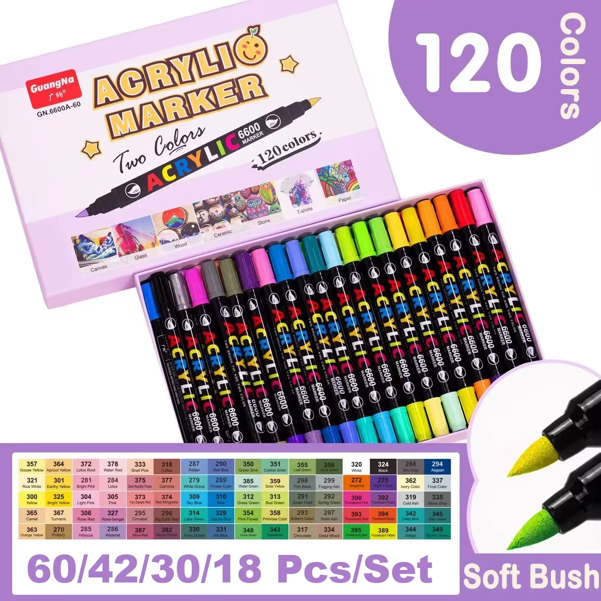 36/60 Colors Acrylic Paint Marker Dual Brush Marker Pens For Calligraphy Lettering Graffiti Manga Drawing Stationery Supplies
36/60 Colors Acrylic Paint Marker Dual Brush Marker Pens For Calligraphy Lettering Graffiti Manga Drawing Stationery Supplies