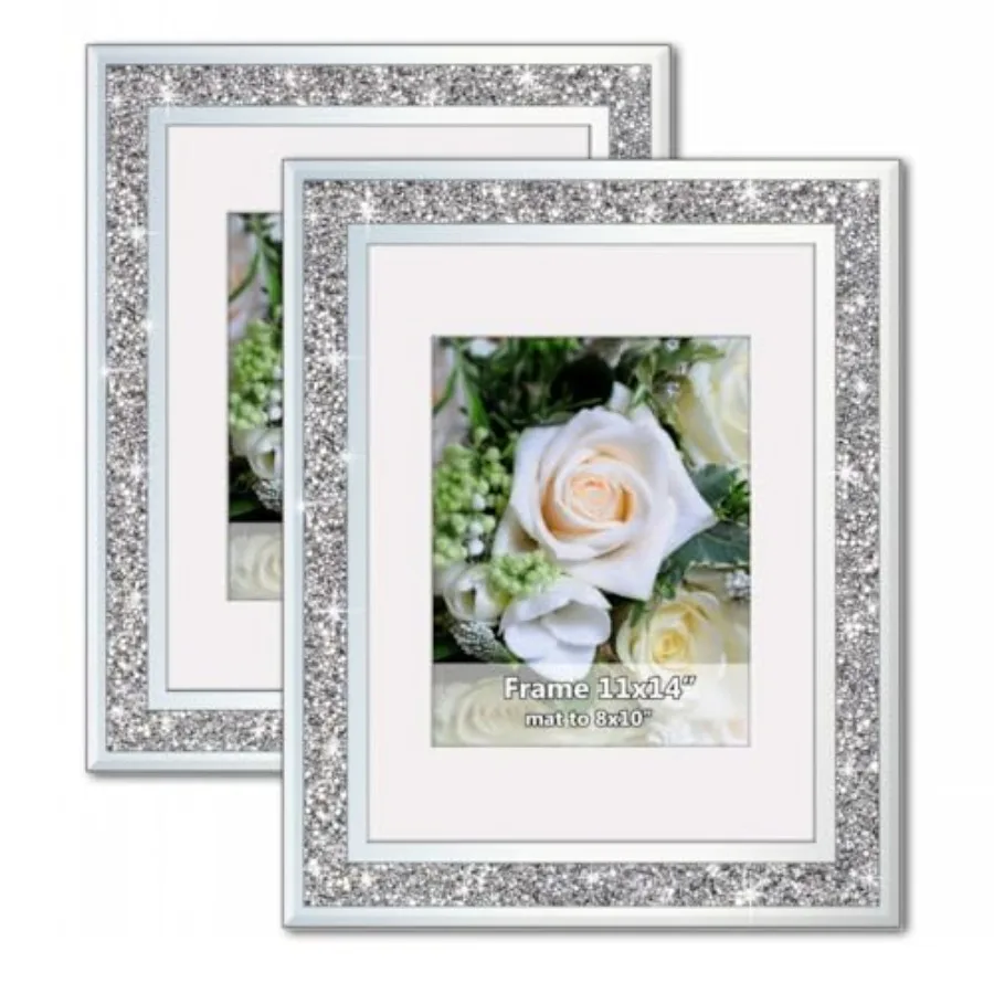 Crushed Wedding Mirror Photo Frame Crystal Silver Glass Picture Frame For Photograph Size With Mat for Pack of 2 Pieces Wall Fr
Crushed Wedding Mirror Photo Frame Crystal Silver Glass Picture Frame For Photograph Size With Mat for Pack of 2 Pieces Wall Fr