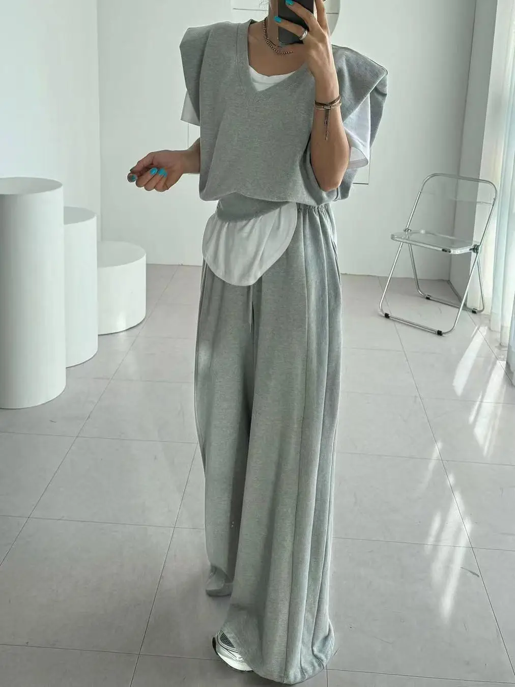 oulder Pad Tank Top Women's Loose ort Crop Elastic Waist Casual Long Pants Set Faionable Spring Cotton Blend Ensemble
oulder Pad Tank Top Women's Loose ort Crop Elastic Waist Casual Long Pants Set Faionable Spring Cotton Blend Ensemble