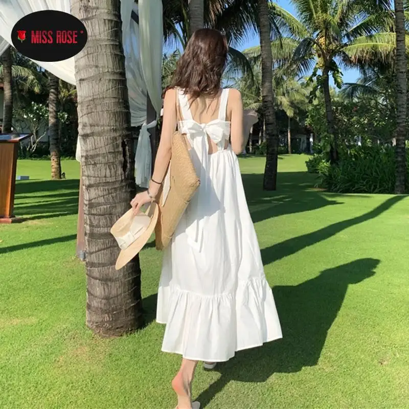 Super Fairy Back Bow Knot Dress Women Lady Girl Pleated White Faldas Saia Sling Sundress Robe Beach Vacation Long Lolita Vestido
Super Fairy Back Bow Knot Dress Women Lady Girl Pleated White Faldas Saia Sling Sundress Robe Beach Vacation Long Lolita Vestido