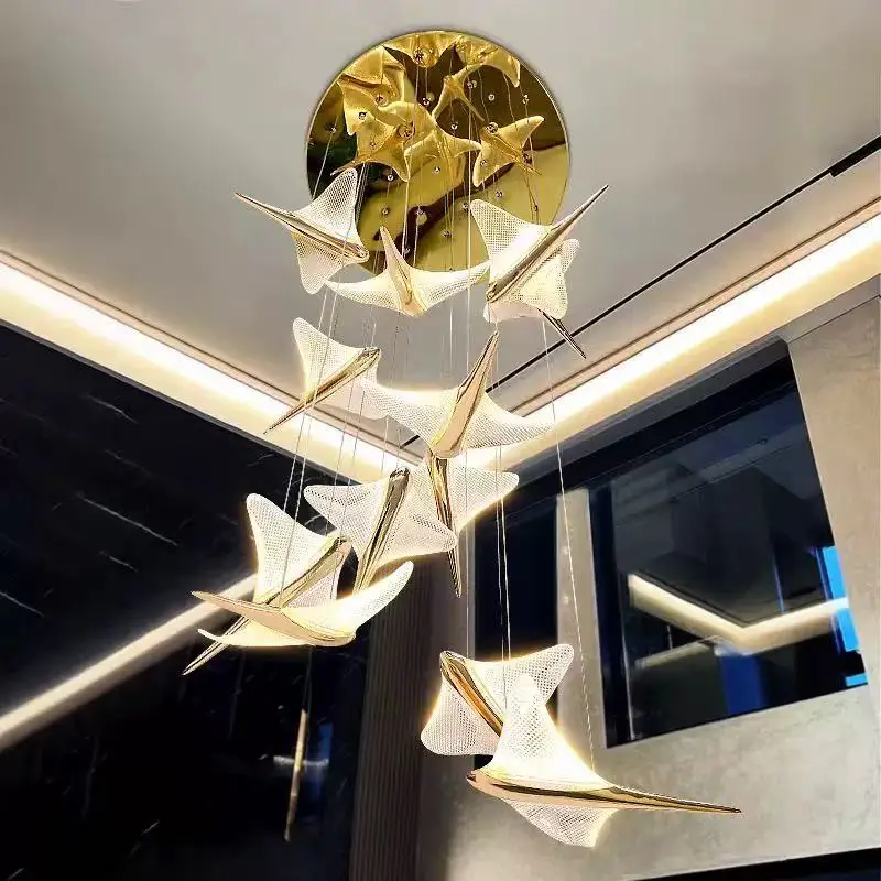 Nordic retro Seagull Design Acrylic LED chandelier lustre aluminum Ceiling Hanging wire Stairs Home interior lighting Dimmable
Nordic retro Seagull Design Acrylic LED chandelier lustre aluminum Ceiling Hanging wire Stairs Home interior lighting Dimmable