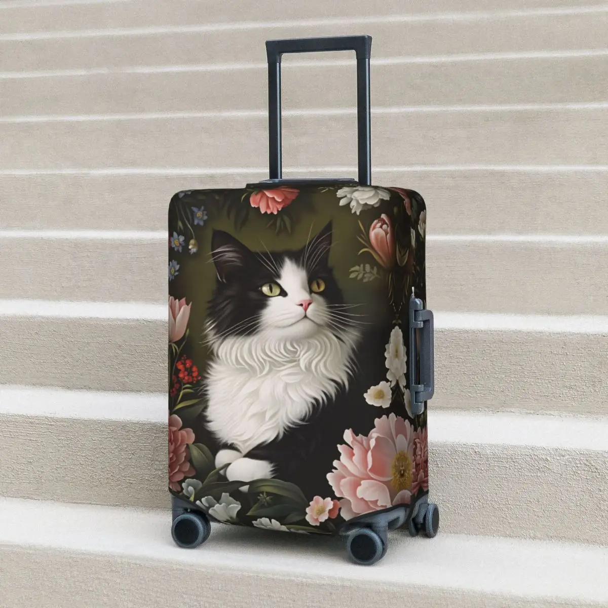 Kawaii Floral Black & White Cat Suitcase Cover Travel Vacation Fun Luggage Accesories Protection
Kawaii Floral Black & White Cat Suitcase Cover Travel Vacation Fun Luggage Accesories Protection